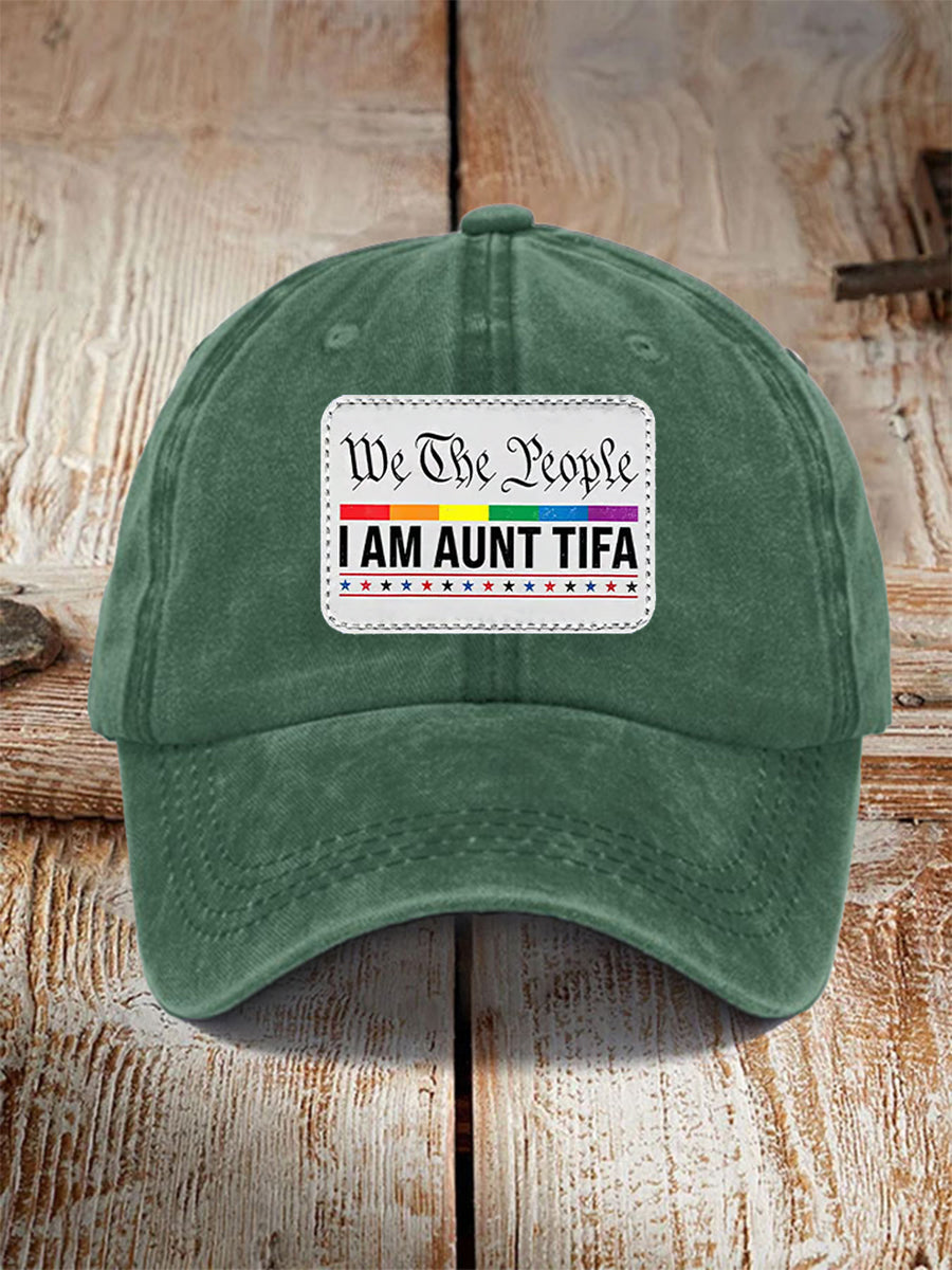 Women's Retro I Am Aunt Tifa We The People Hat No Kings Protest Merch Gifts For Liberal Mom