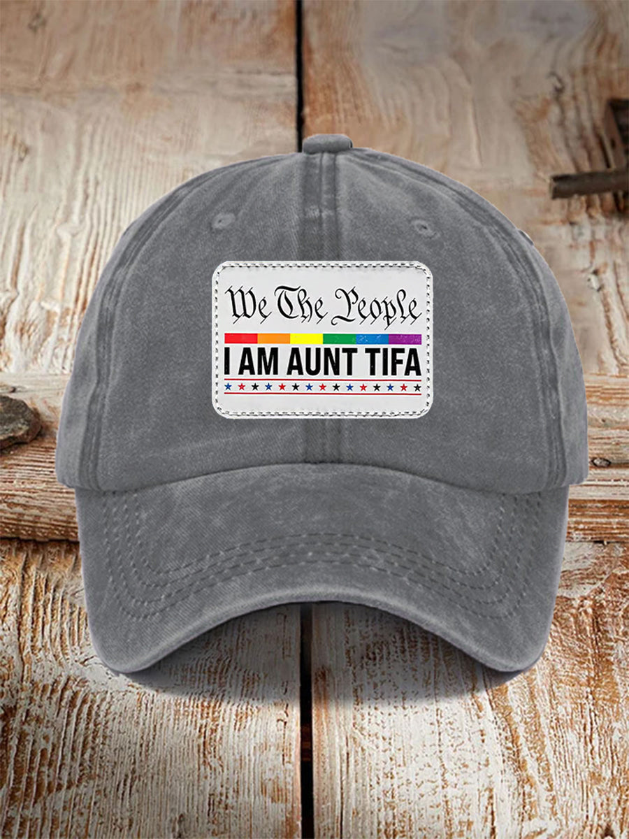 Women's Retro I Am Aunt Tifa We The People Hat No Kings Protest Merch Gifts For Liberal Mom