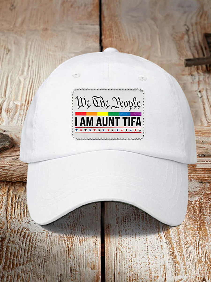 Women's Retro I Am Aunt Tifa We The People Hat No Kings Protest Merch Gifts For Liberal Mom