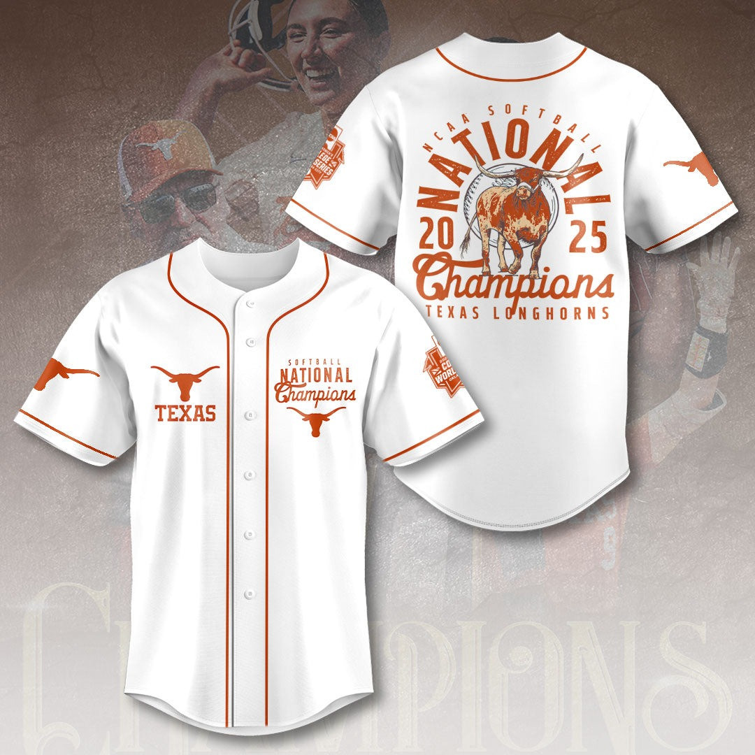 Women's Softball National Champions Texas Longhorns 2025 Hook 'Em Jesey Fans Merch