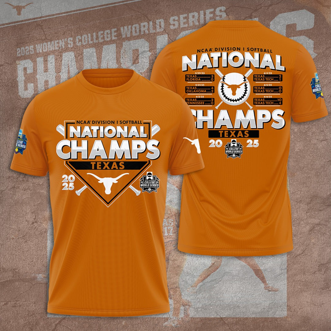 Women's Softball National Champions Texas Longhorns 2025 Hook 'Em T-Shirt Gifts For Baseball Lovers