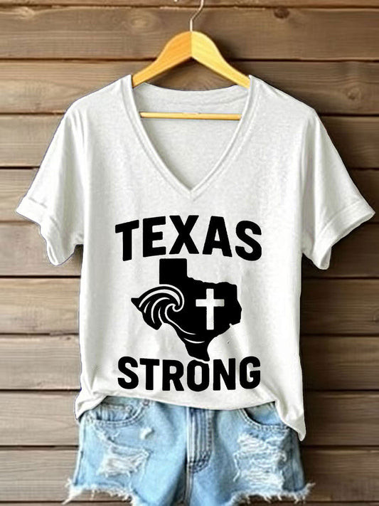 Womens Texas Strong 2025 Printed Tshirt Merch Gift For Tough Times
