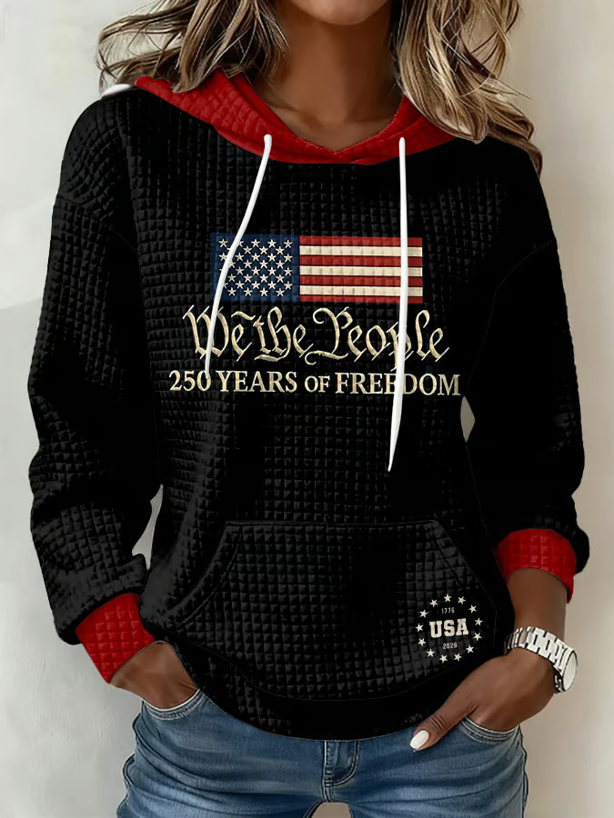 Women's Vintage America 250th Anniversary Hoodie We The People 250 Years Of Freedom Hoodie