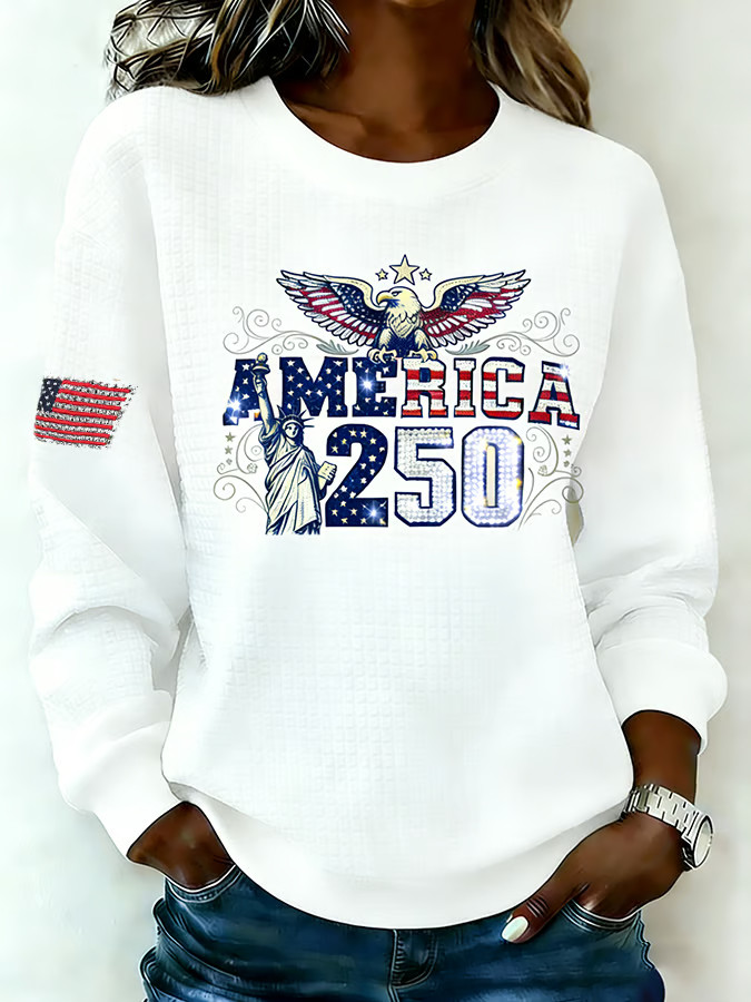 Women's Vintage America 250th Anniversary Sweatshirt Patriotic Clothing Gifts For Wife