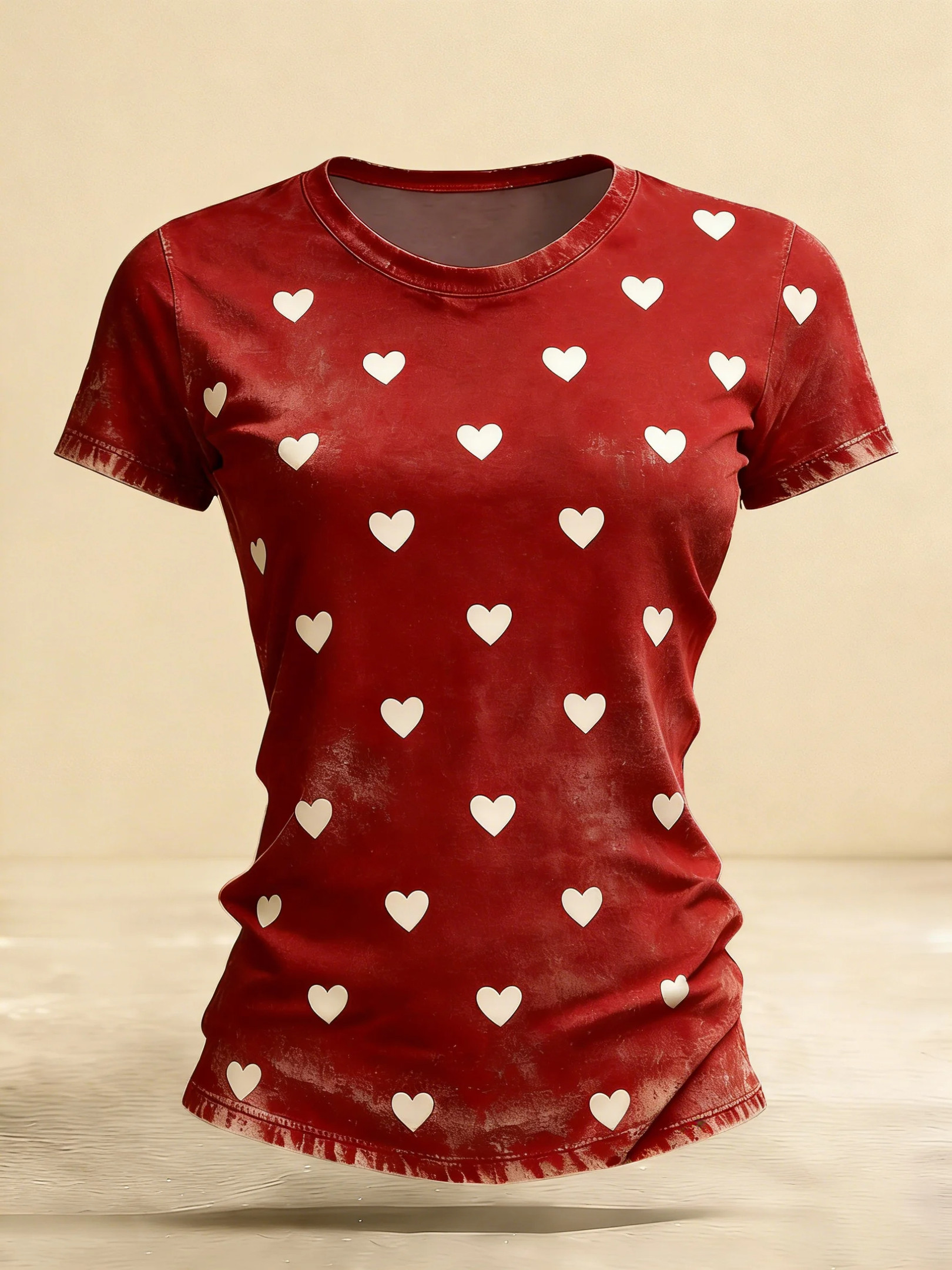 Women's Vintage Hearts T-Shirt Valentine's Day Gifts For Wife