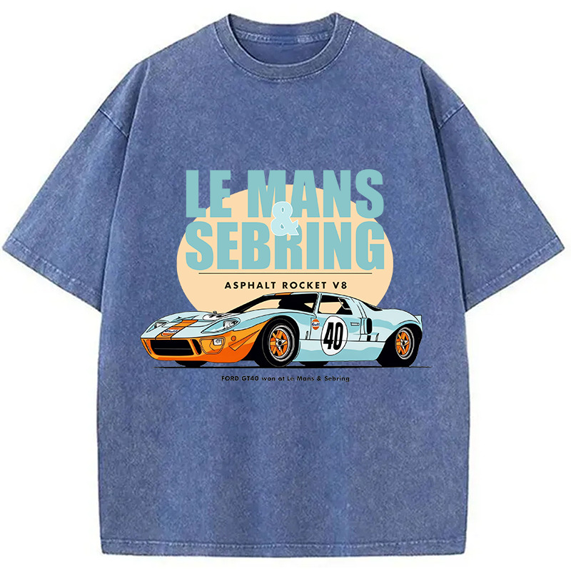 Won At Le Mans & Sebring Washed T-Shirt Funny Aesthetic Trendy Apparel Gifts For Friends