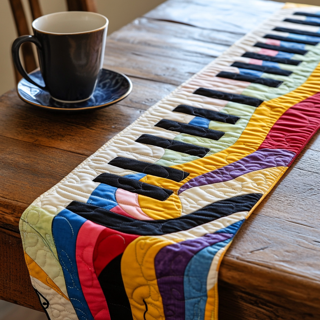 Wonderful Keys Piano Quilted Table Runner Christmas Gifts For Piano Lovers