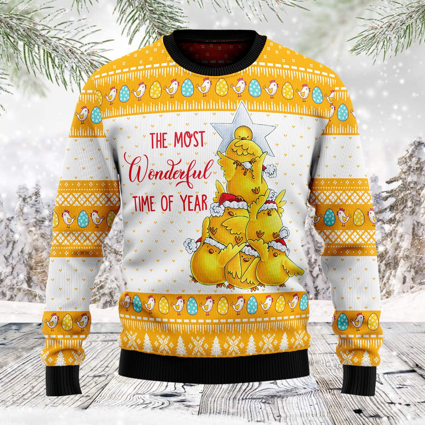 Wonderful Time Chicken  Ugly Christmas Sweater