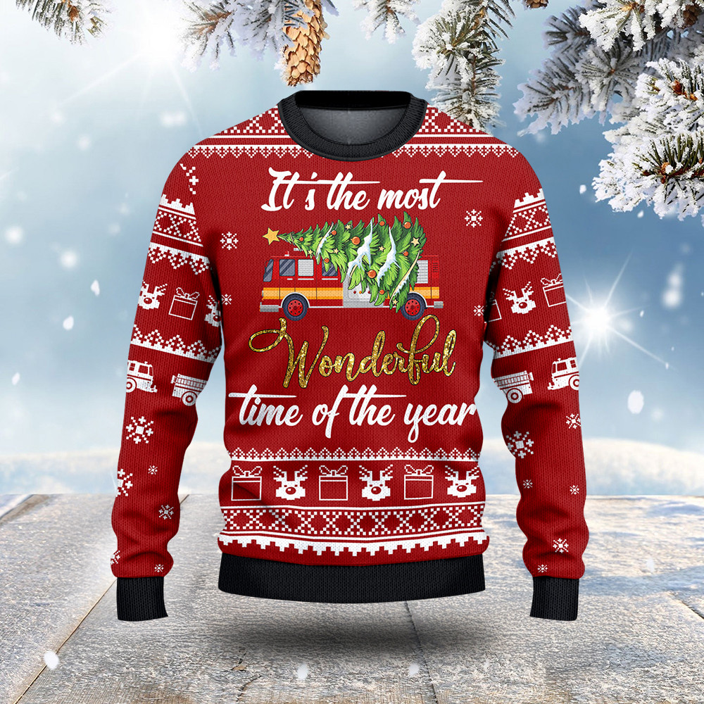 Wonderful Time Of The Year Ugly Christmas Sweater Xmas Apparel Christmas Gifts For Dad