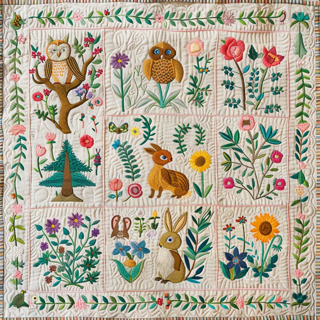 Woodland Animals Quilt Blanket Throws And Blankets Gift Ideas For 40Th Birthday Woman