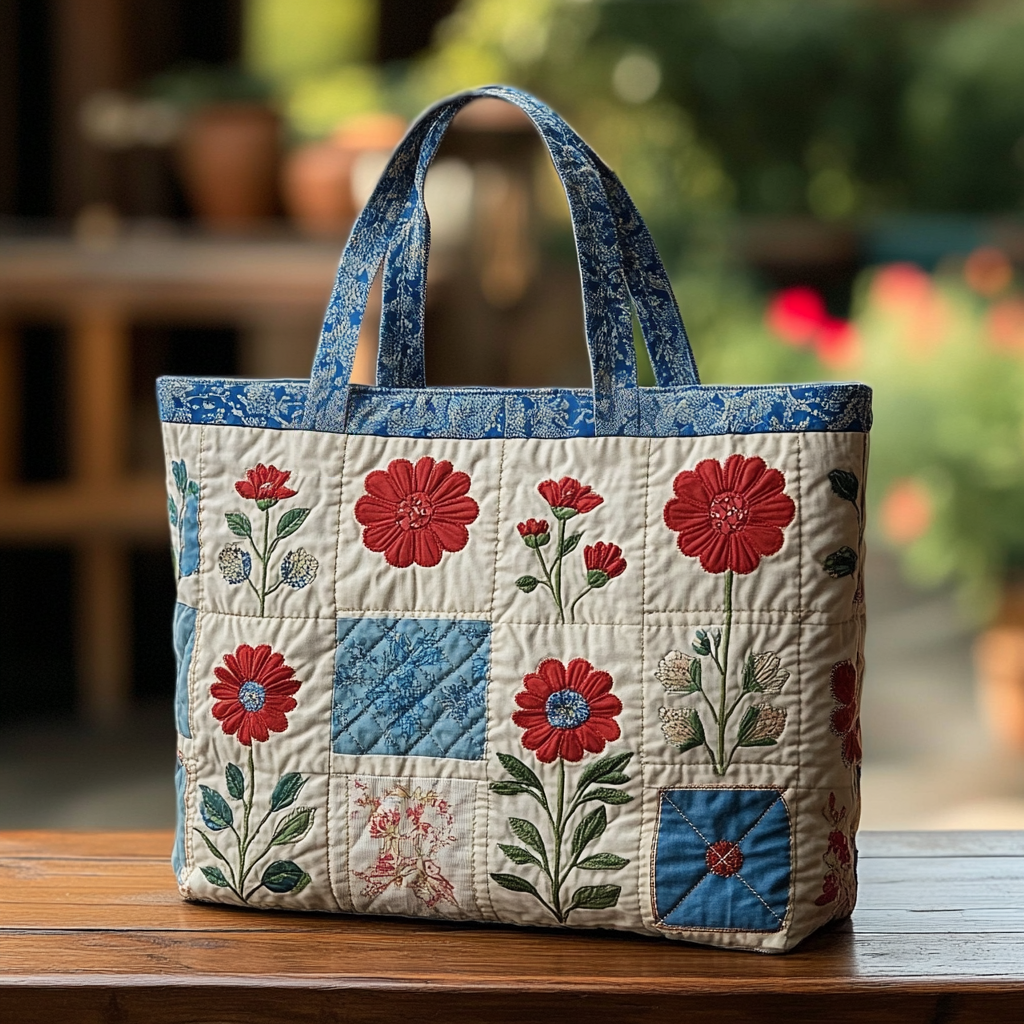 Woodland Bliss Quilted Tote Bag Best Gifts For Flower Lovers