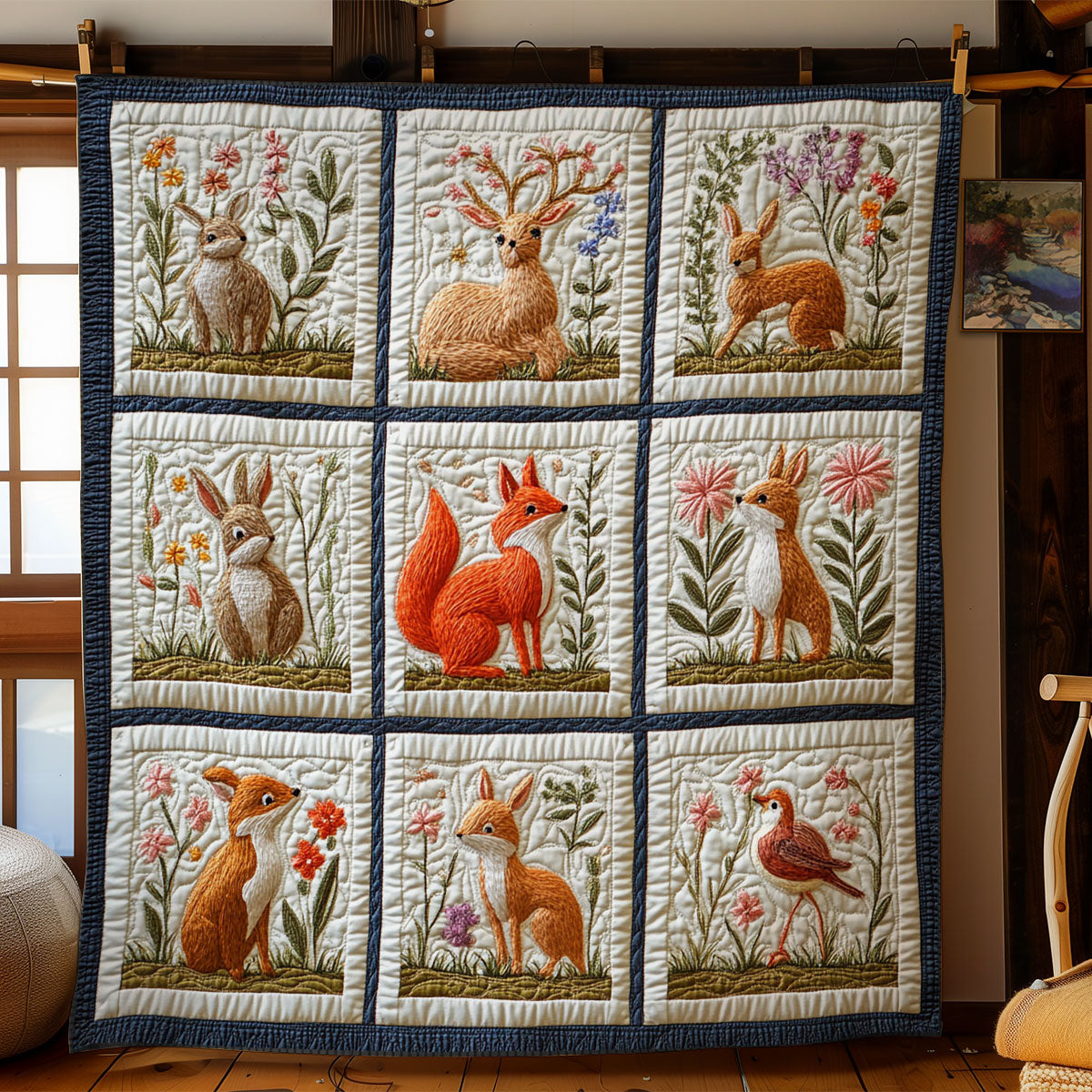 Woodland Charm Quilted Blanket Best Throw Blanket Mother And Son Christmas Gifts