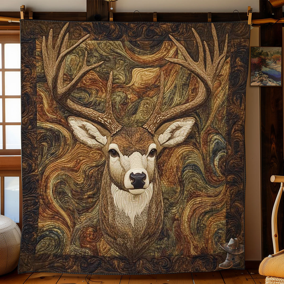 Woodland Deer Christmas Throw Blanket Special Present For Dad