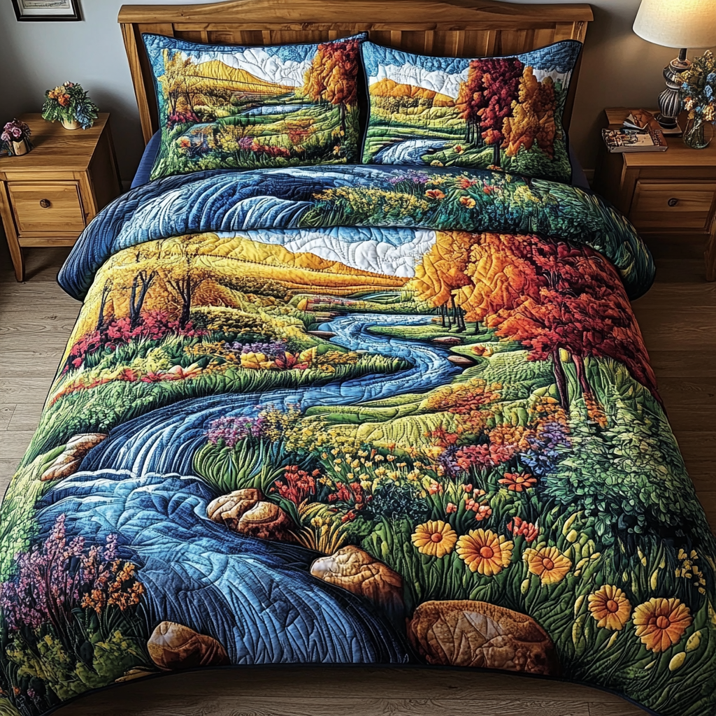 Woodland Dream Quilted Bedding Set Special Home Gift Idea for Comfortable Living