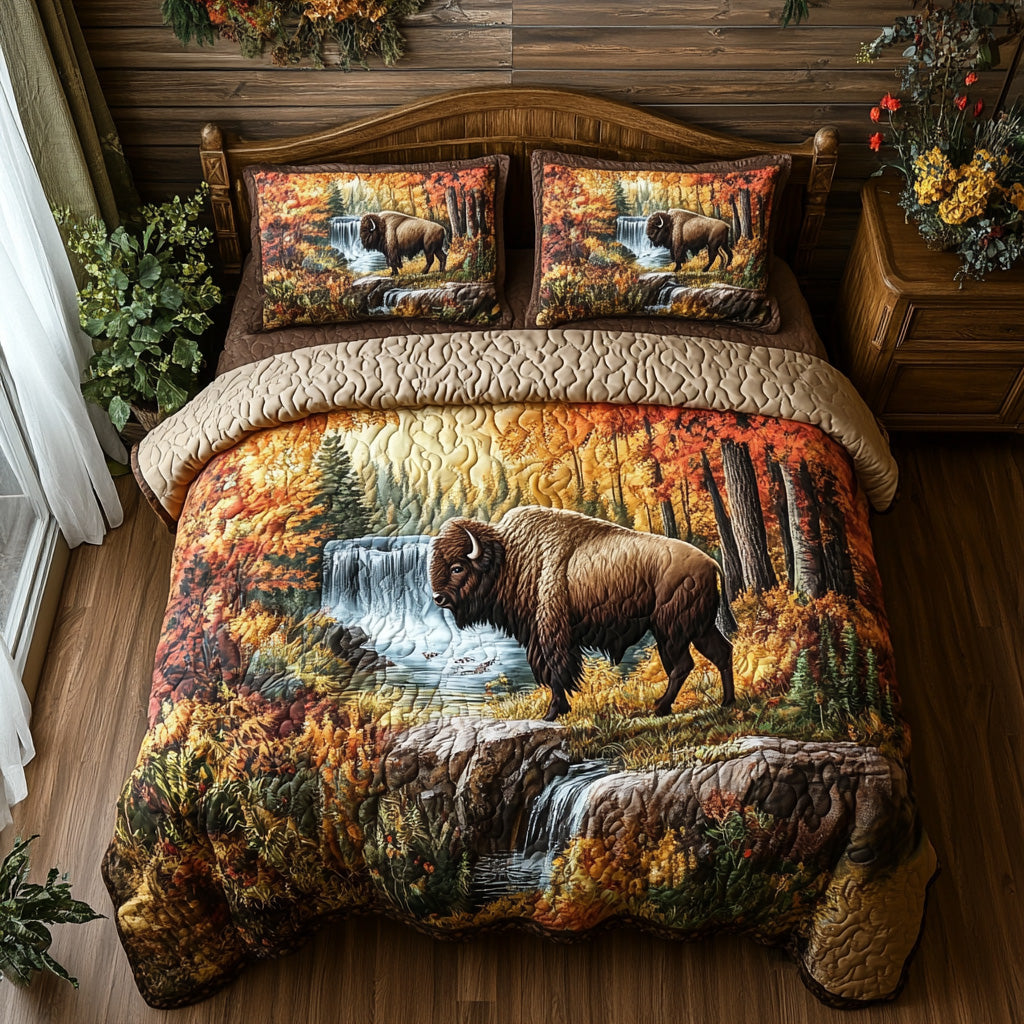 Woodland Embrace Quilted Bedding Set Unique Bed Sheet Set Fall Gift Items