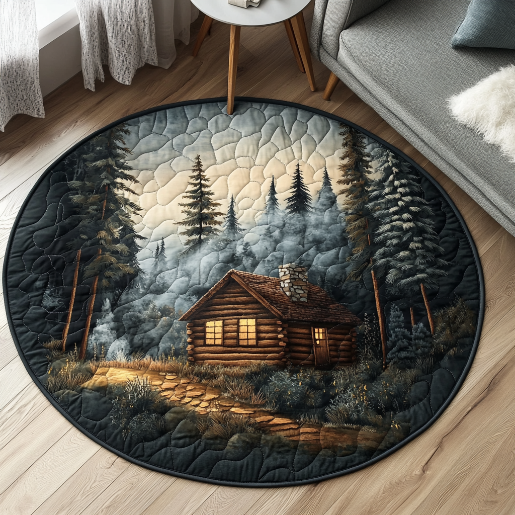 Woodland Escape Quilted Round Mat Entryway Christmas Decor Ideas Gift For Mid Autumn Festival