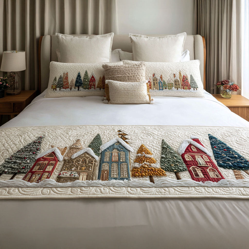 Woodland Fir Quilted Bed Runner Christmas Bed Runner Cool Christmas Gifts