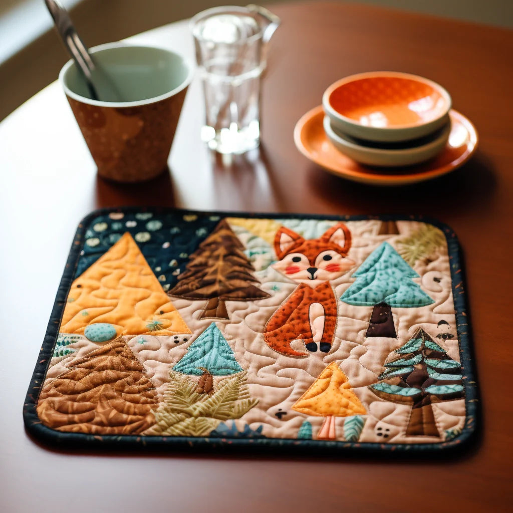 Woodland Fox Quilted Placemat Dining Table Placemats Meaningful Father's Day Gifts