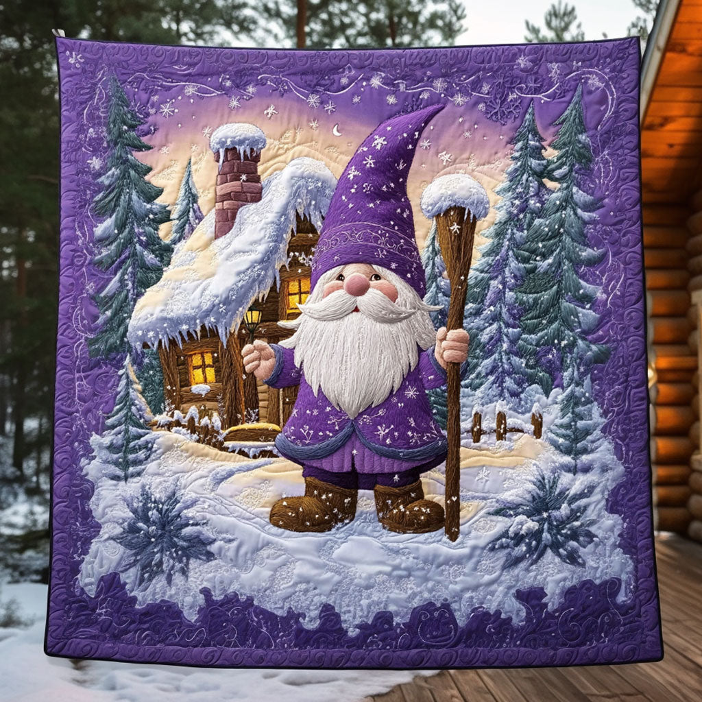 Woodland Gnome Home Quilt Premium Quilt Blanket for Family and Guests