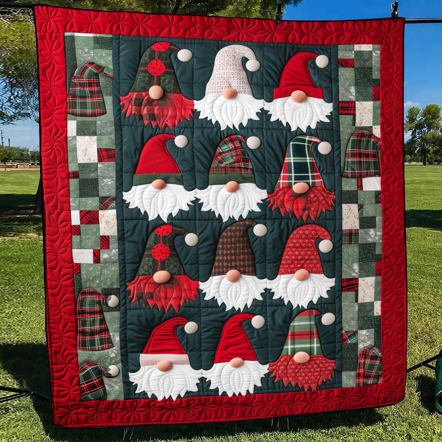 Woodland Gnome Quilted Blanket Mother In Law Christmas Gift