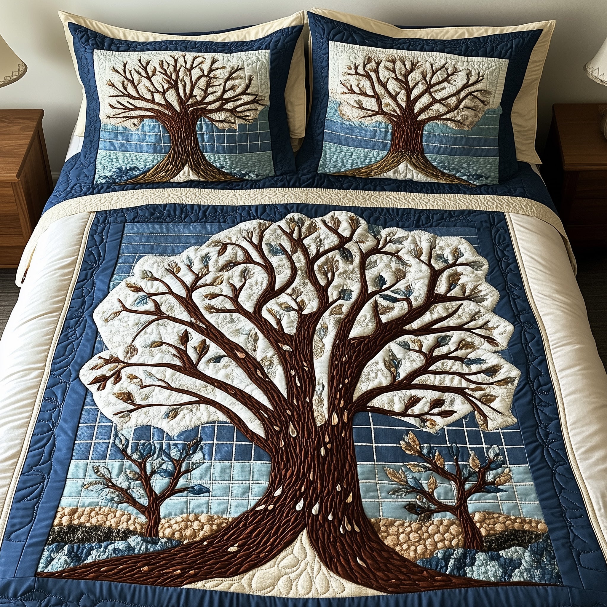 Woodland Haven Quilted Bedding Set Floral Print