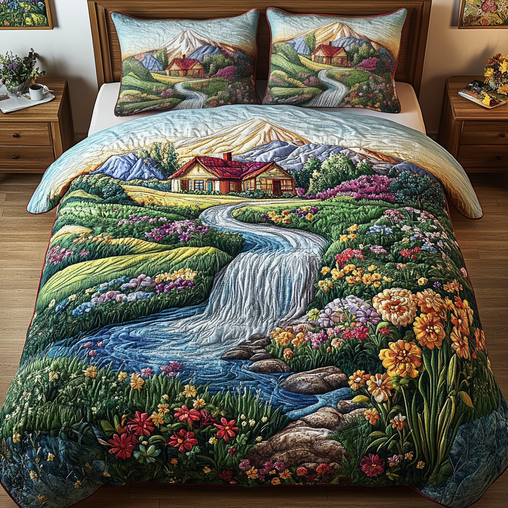 Woodland Haven Quilted Bedding Set Warm and Elegant Bedding Gift Set for Every Home