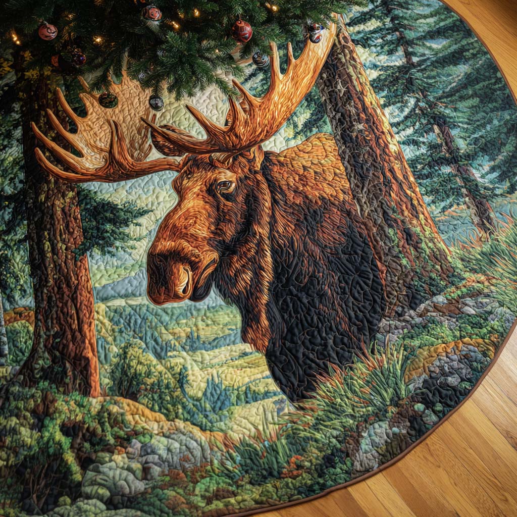 Woodland Majesty Christmas Quilted Tree Skirt Stylish Quilted Tree Skirt to Complete Your Christmas Tree