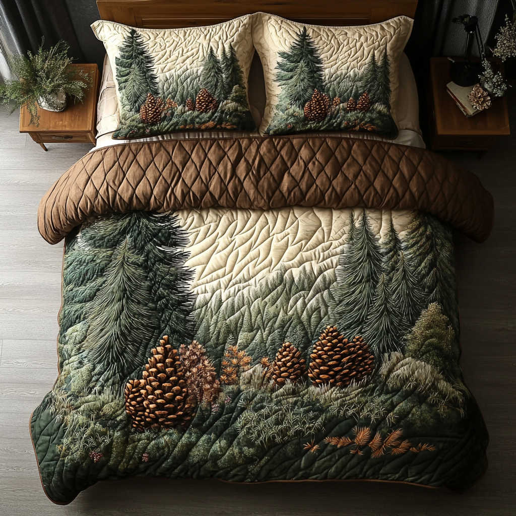 Woodland Pine Quilted Bedding Set Best Comforter Sets Cozy Fall Gift Ideas
