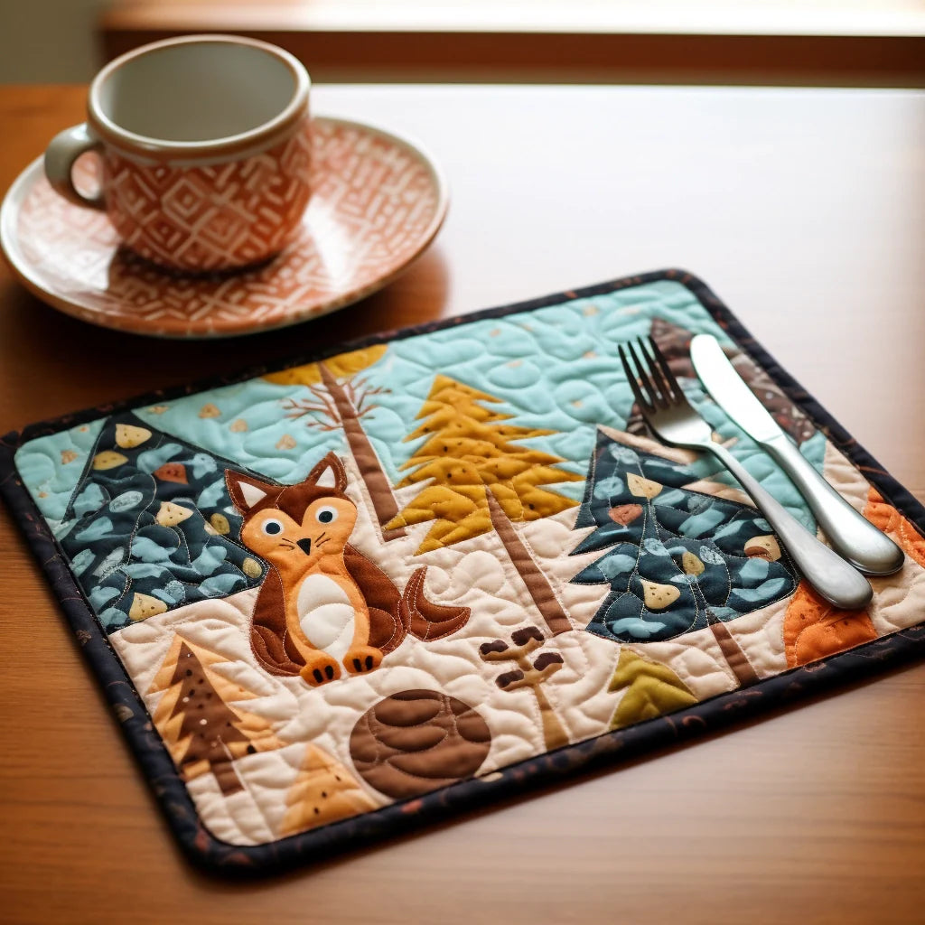 Woodland Quilted Placemat Dining Table Placemats Good Fathers Day Gifts