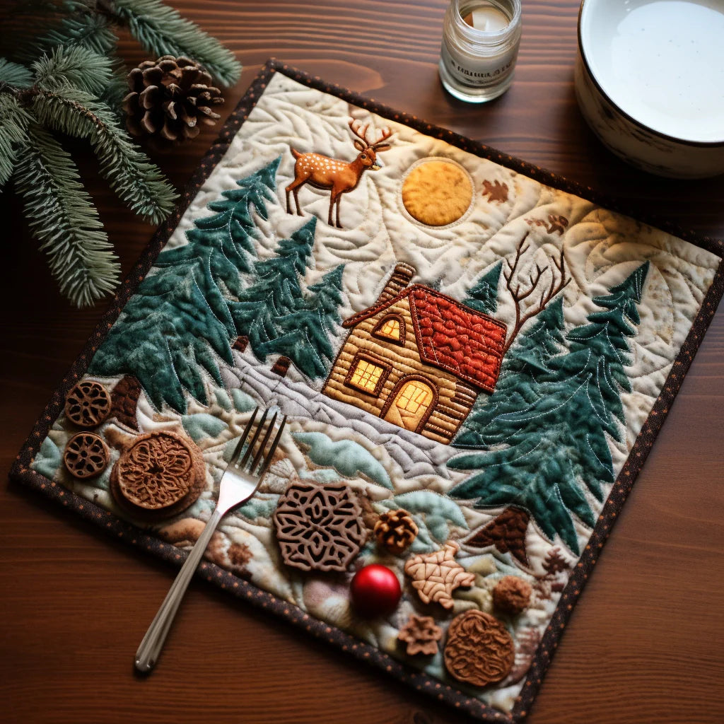 Woodland Quilted Placemat Dining Table Placemats Good Gifts For Dads 50Th Birthday