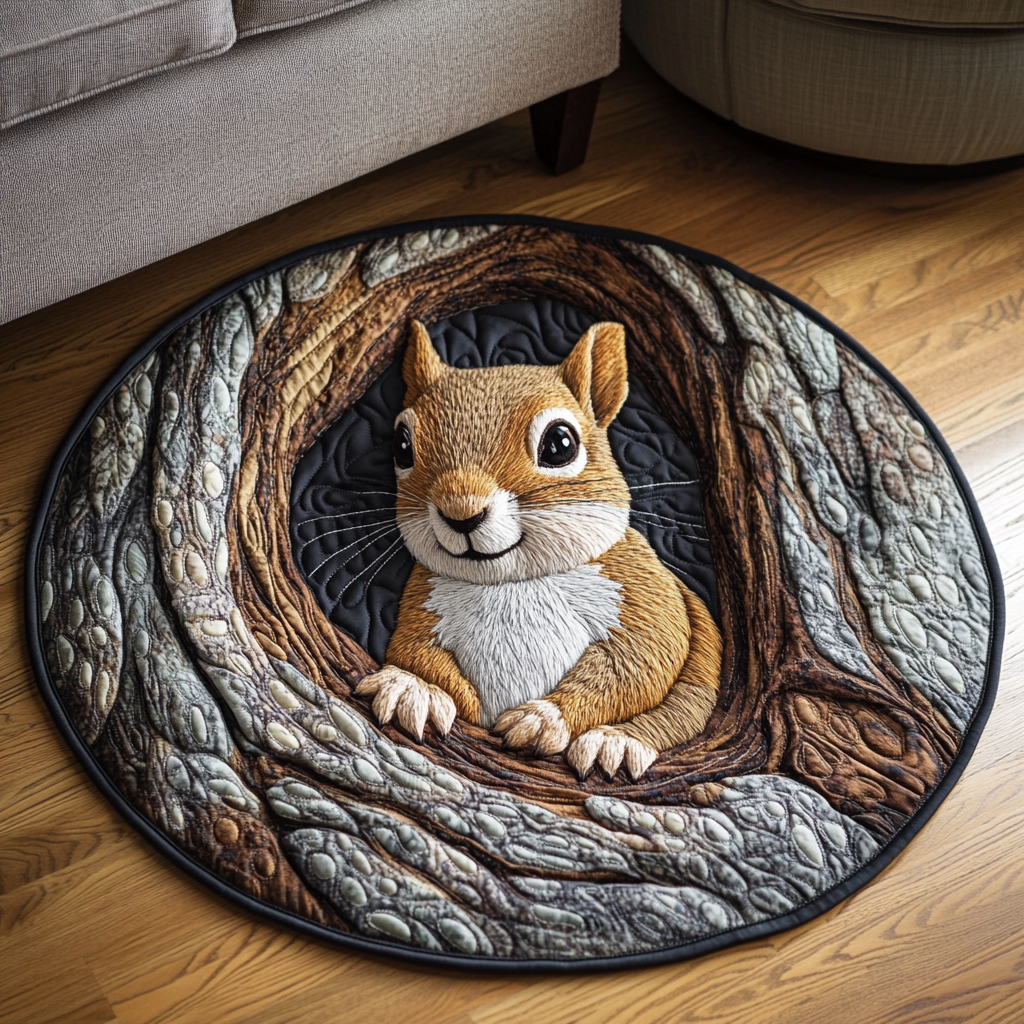 Woodland Retreat Quilted Round Mat Entrance Way Ideas Gifts For Sea Turtle Lovers