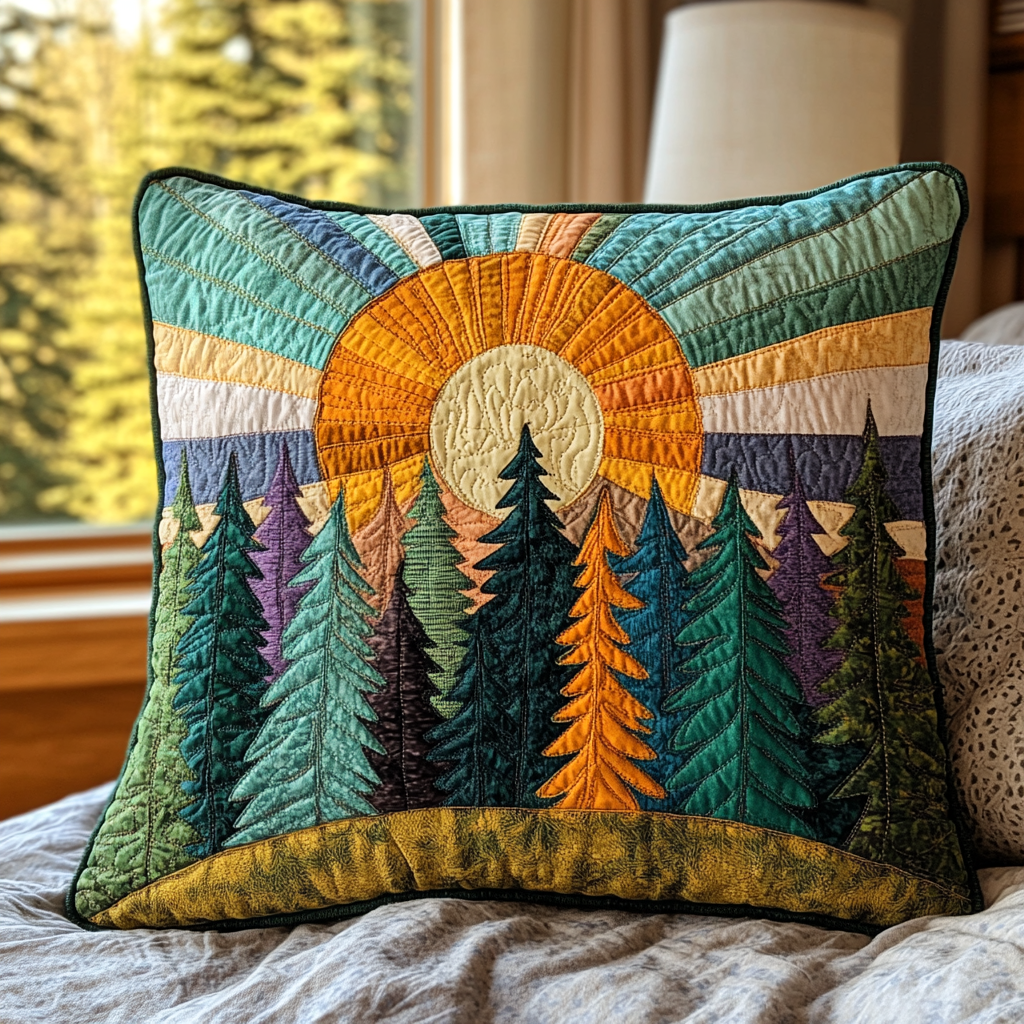 Woodland Serenity Quilted Pillow Case Best Throw Pillow Covers Unique Gifts For Nature Lovers