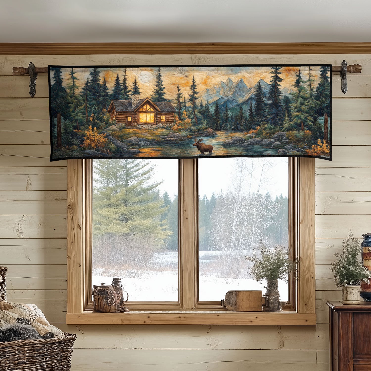 Woodland Serenity Quilted Valance Unique Front Door Decor Christmas Gifts For The Farmer