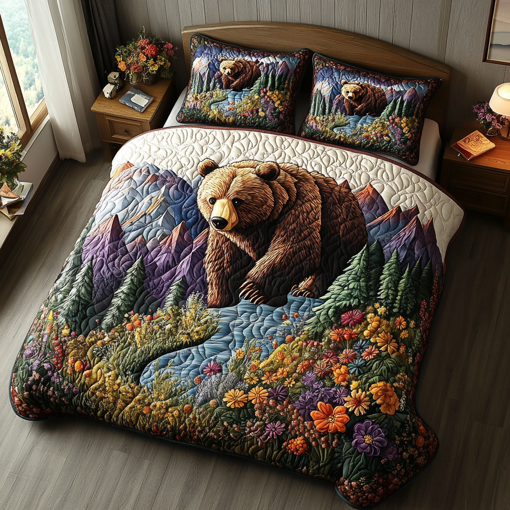 Woodland Titan Quilted Bedding Set Holiday Duvet Covers Best Gifts For Hunters