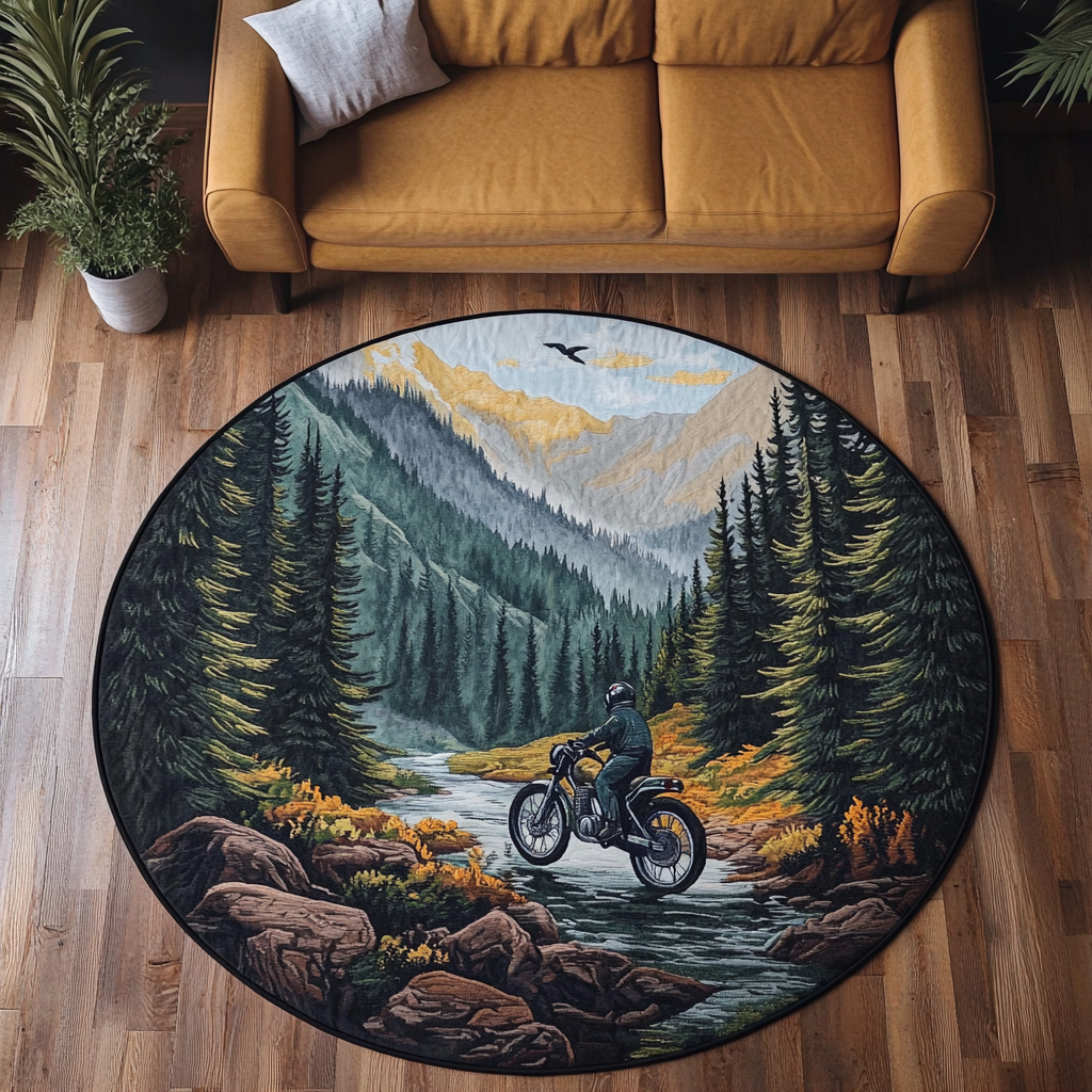 Woodland View Quilted Round Mat Entryway Rug Ideas Deer Gifts For Him