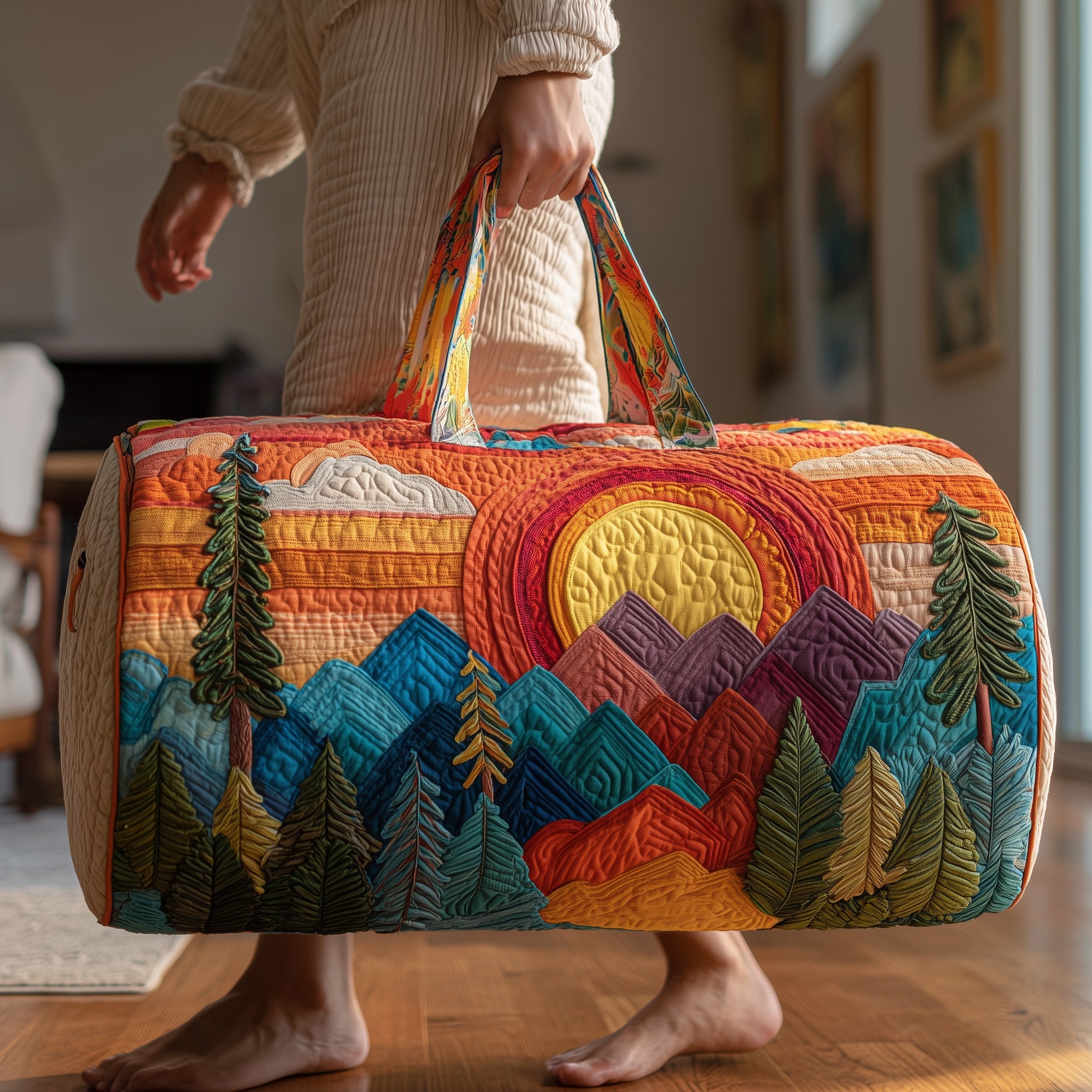 Woodland Wanderer Quilted Duffle Bag Daily Essentials Organizer