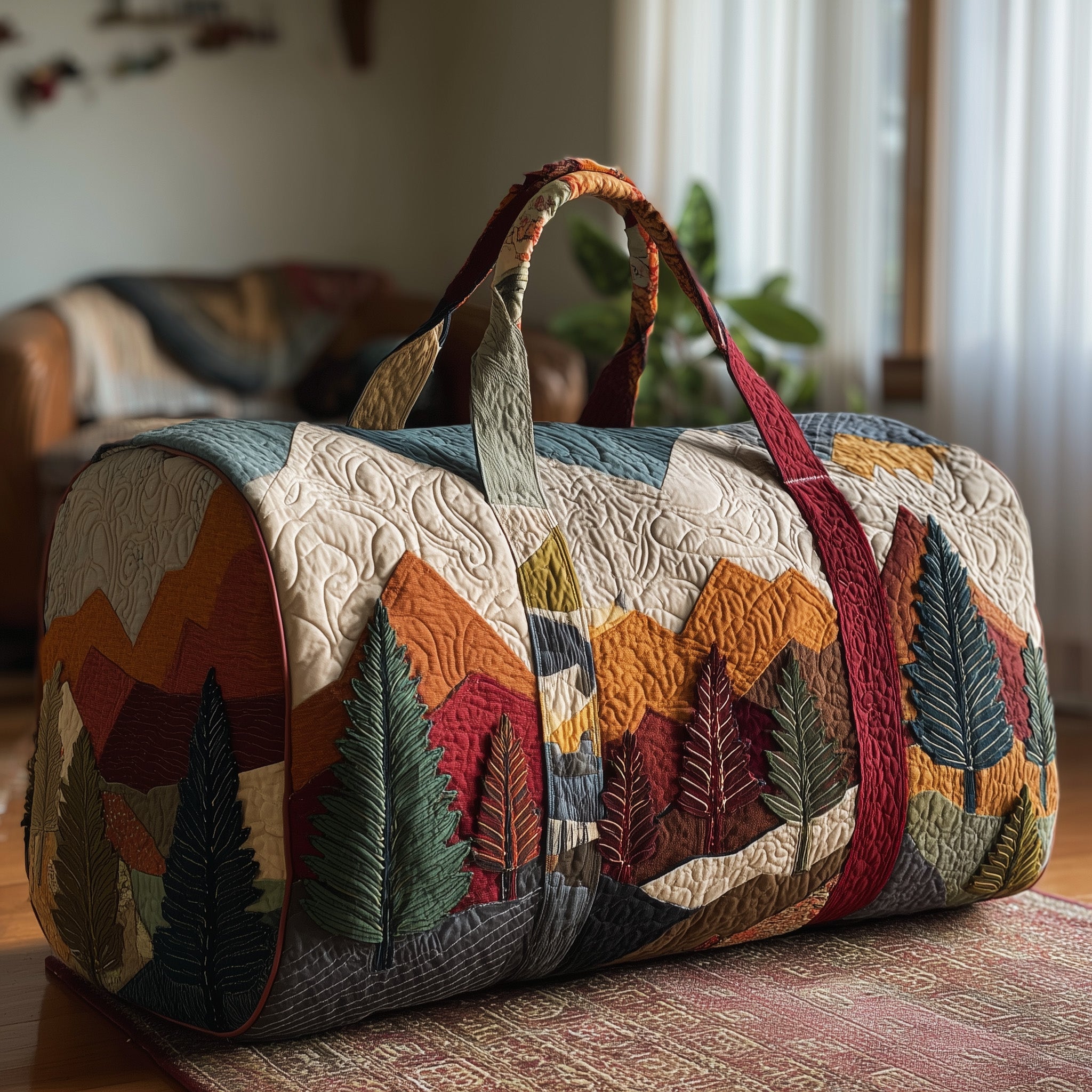 Woodland Wanderer Quilted Duffle Bag For Daily Commute