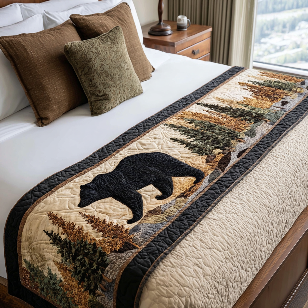 Woodland Wanderers Quilted Bed Runner Bed Room Decoration Best Gifts For Wildlife Lovers