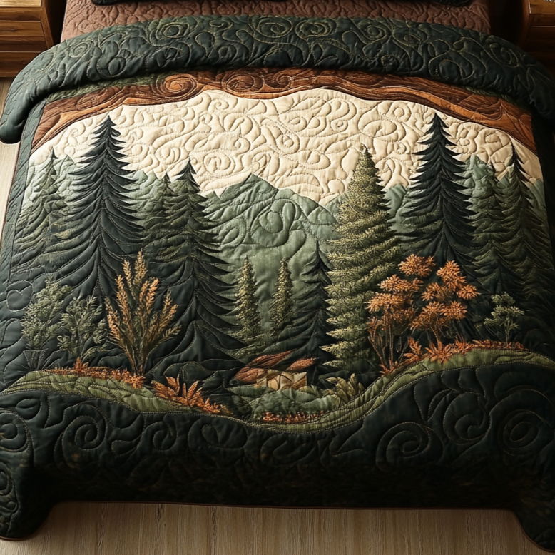 Woodland Wanderlust Quilted Blanket Nice Throw Blanket Elephant Gifts For Him Her