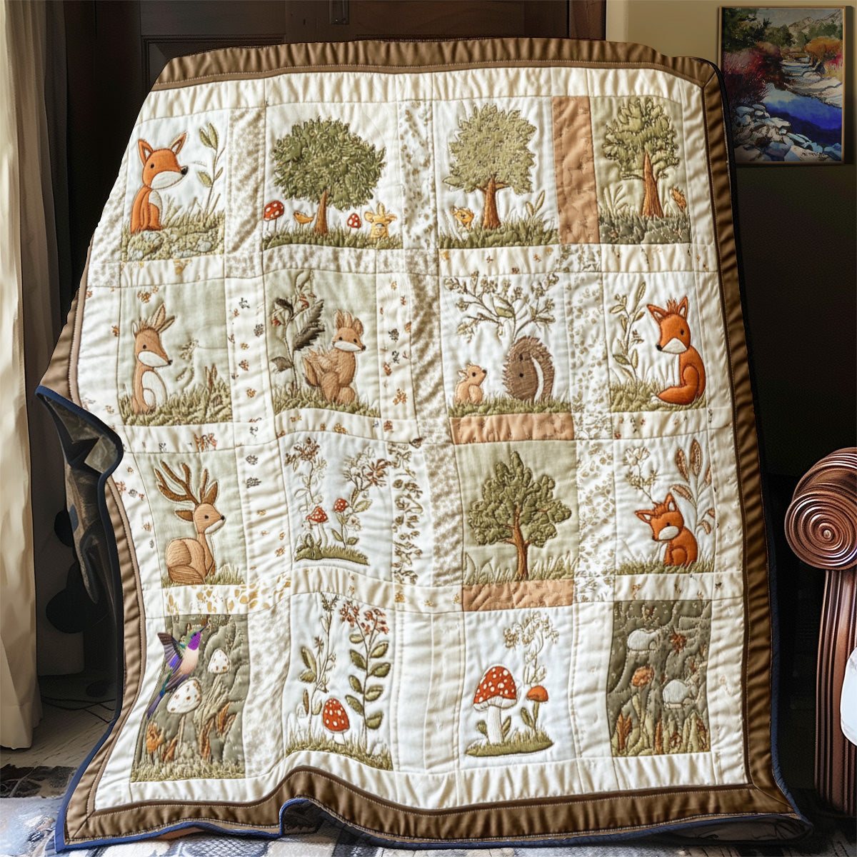 Woodland Whimsy Quilt Blanket Throw Blankets For Couch Meaningful Christmas Gifts For Wife