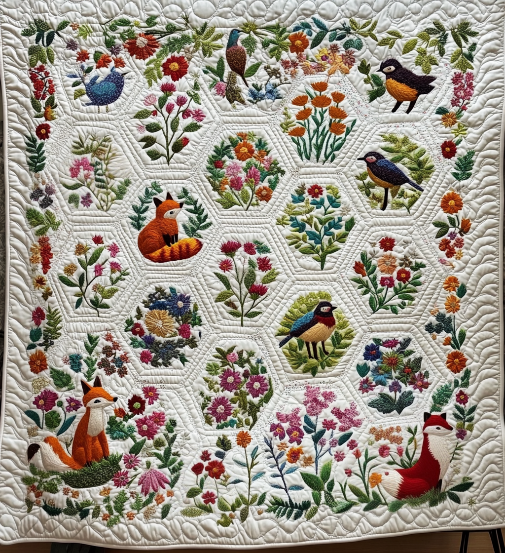 Woodland Whimsy Quilted Blanket Autumn Gift Ideas
