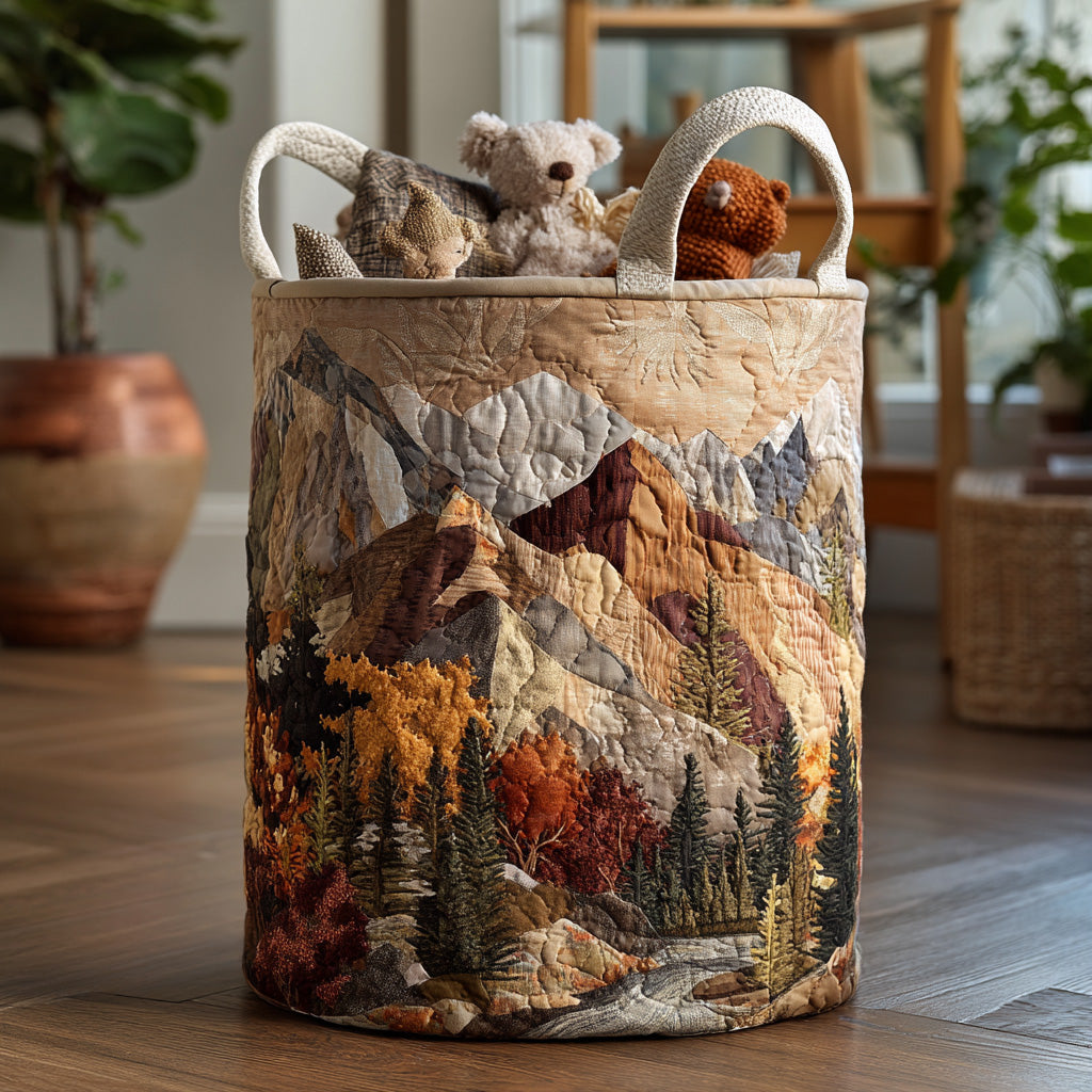 Woodland Whisper Quilted Laundry Basket Holiday Season Merch
