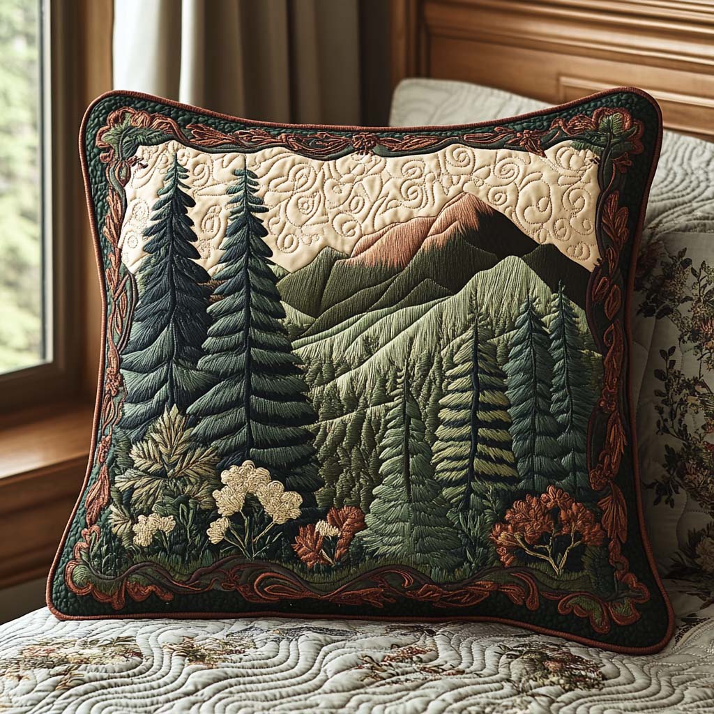 Woodland Whispers Quilted Pillow Case Natural Home Decor Gifts For Tree Lovers