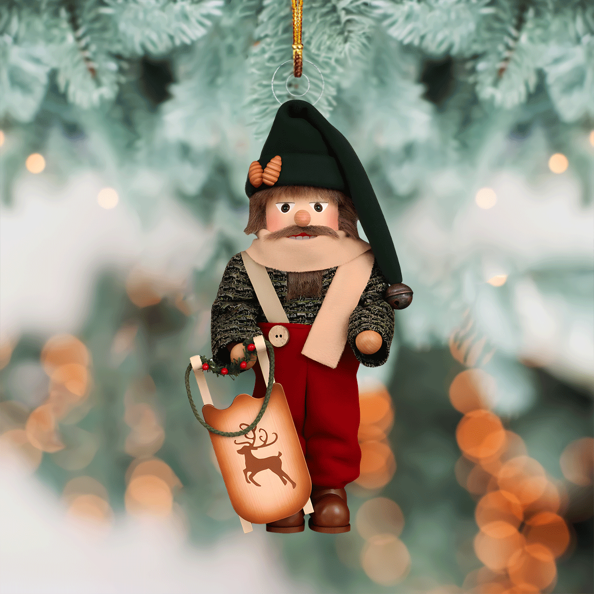 Woodsman Nutcracker Mica Ornament