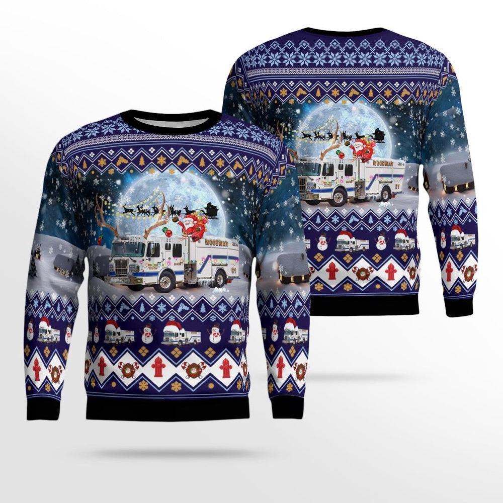 Woodway Texas Woodway Public Safety Department E AOP Ugly Sweater Gift For Christmas