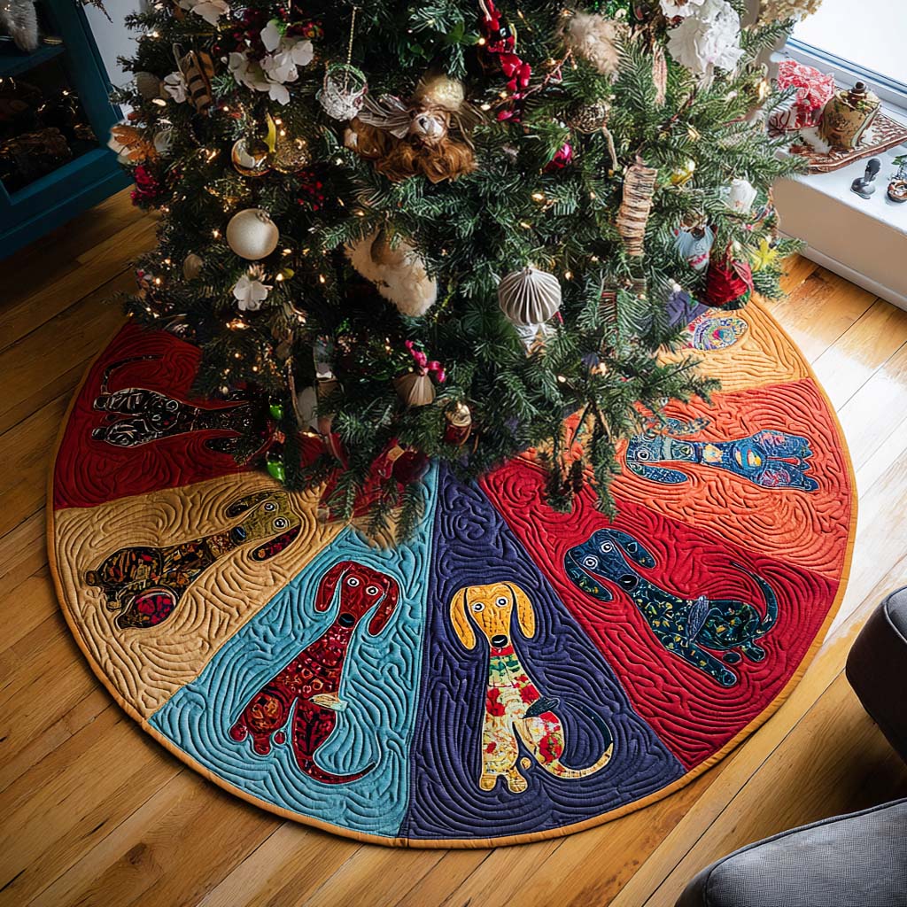 Woof And Wonder Christmas Quilted Tree Skirt Thoughtful Holiday Gift with Quilted Tree Skirt