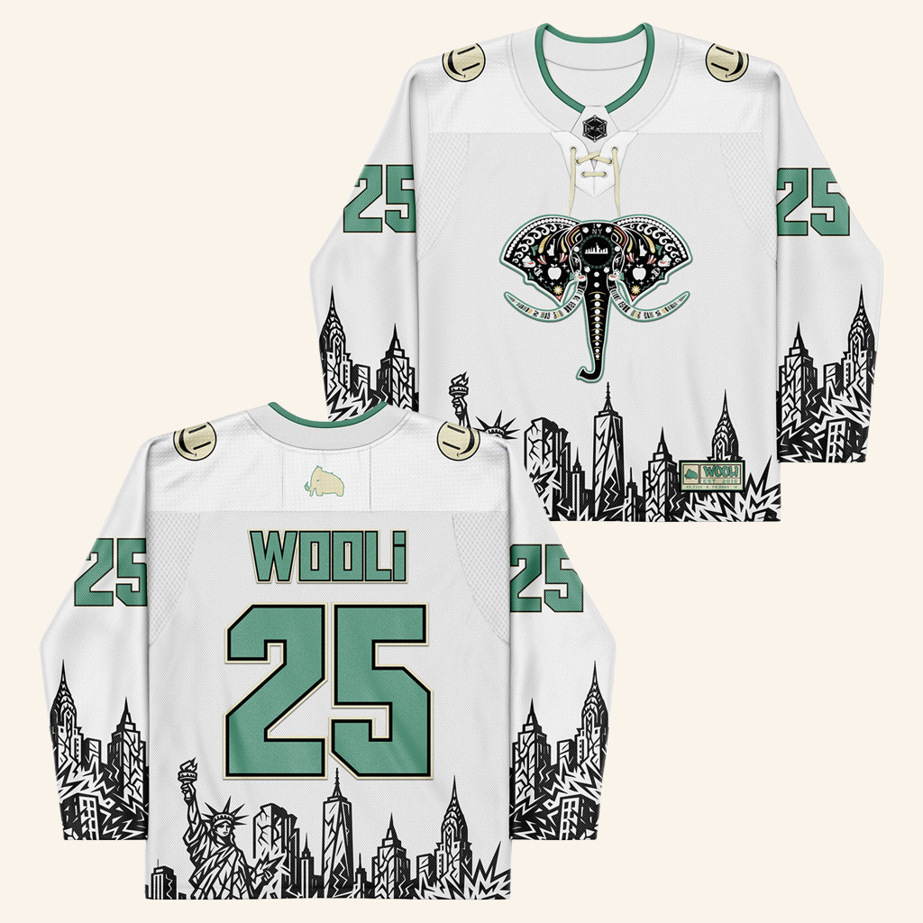 Wooli Merch Wooli White Skyline Hockey Jersey Birthday Gift For Son