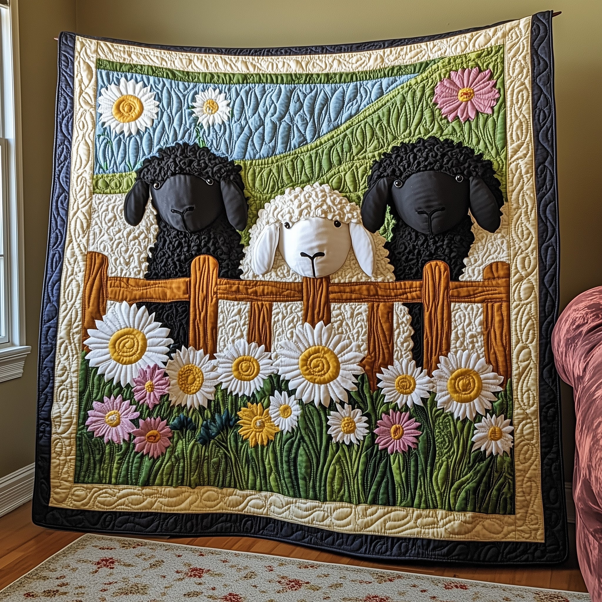 Woolly Whimsy Quilted Blanket Best Couch Throw BlanketGifts With Sheep On Them