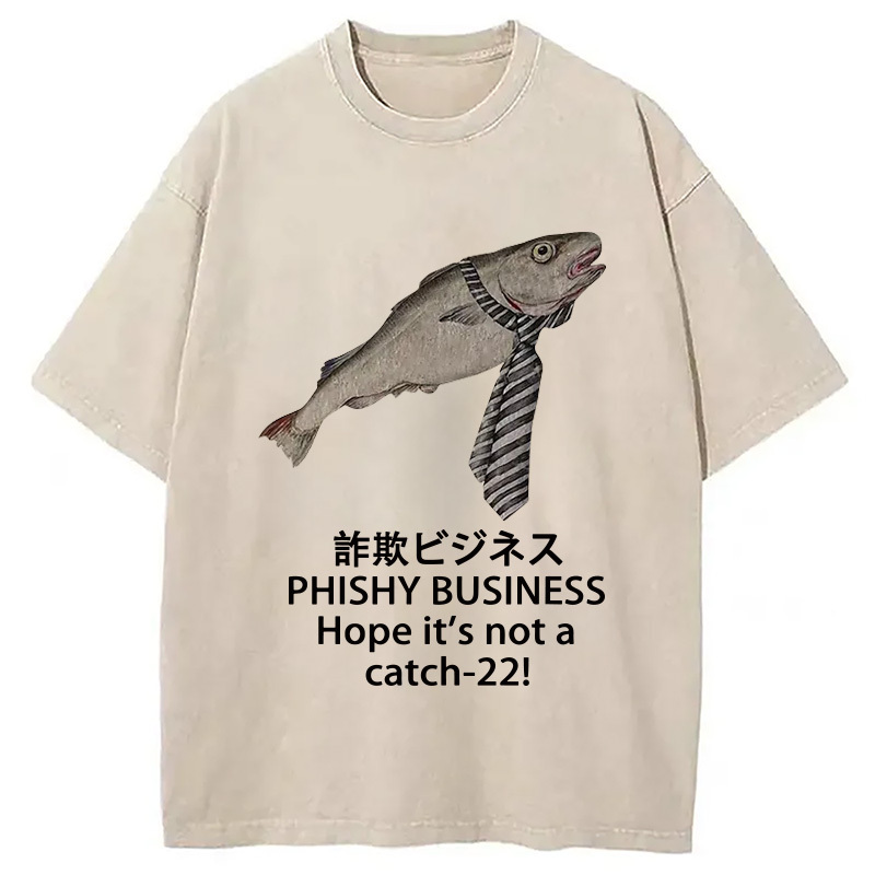 Working Fish Funny Washed T-Shirt Soft Comfortable Daily T Shirt Gifts For BFF Working Fish Funny Washed T-Shirt Soft Comfortable Daily T Shirt Gifts For BFF