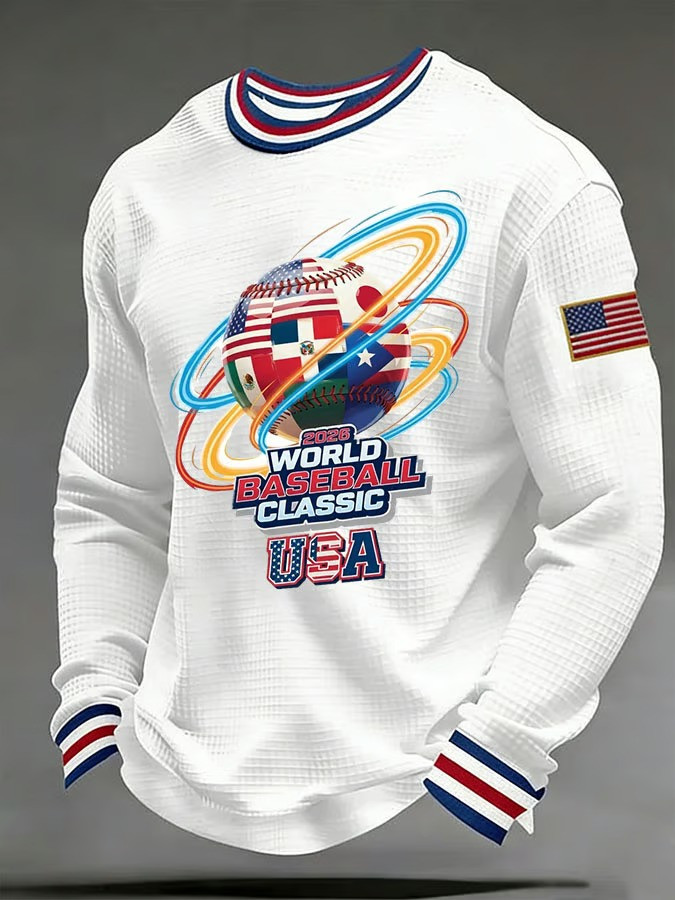 World Baseball Classic 2026 USA Globe Long Sleeve Shirt Team USA Patriotic Fan Apparel Best For Supporters